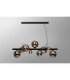 Marshall Linear Ceiling Pendant 9 Light G9 Satin Black Chrome Plated Glass-3