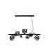 Marshall Linear Ceiling Pendant 9 Light G9 Satin Black Chrome Plated Glass-4
