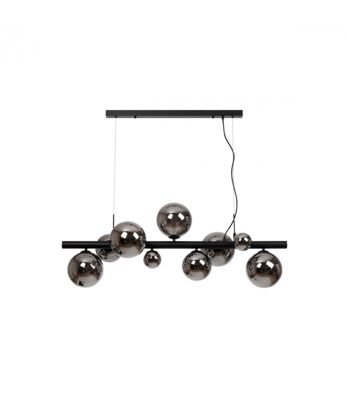 Marshall Linear Ceiling Pendant 9 Light G9 Satin Black Chrome Plated Glass-4