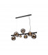 Marshall Linear Ceiling Pendant 9 Light G9 Satin Black Chrome Plated Glass-5