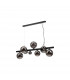 Marshall Linear Ceiling Pendant 9 Light G9 Satin Black Chrome Plated Glass-6