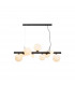 Marshall Linear Ceiling Pendant 9 Light G9 Satin Black Opal Glass-1