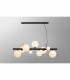 Marshall Linear Ceiling Pendant 9 Light G9 Satin Black Opal Glass-3