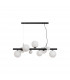 Marshall Linear Ceiling Pendant 9 Light G9 Satin Black Opal Glass-4