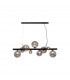 Marshall Linear Ceiling Pendant 9 Light G9 Satin Black Smoke Plated Glass-1