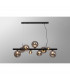 Marshall Linear Ceiling Pendant 9 Light G9 Satin Black Smoke Plated Glass-3