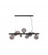 Marshall Linear Ceiling Pendant 9 Light G9 Satin Black Smoke Plated Glass-4