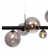 Marshall Linear Ceiling Pendant 9 Light G9 Satin Black Smoke Plated Glass-8