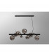 Marshall Linear Ceiling Pendant 9 Light G9 Satin Black Smoke Plated Glass-10