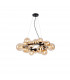 Marshall Circular Ceiling Pendant 16 Light G9 Satin Black Amber Plated Glass-1