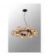 Marshall Circular Ceiling Pendant 16 Light G9 Satin Black Amber Plated Glass-3