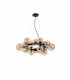 Marshall Circular Ceiling Pendant 16 Light G9 Satin Black Amber Plated Glass-4