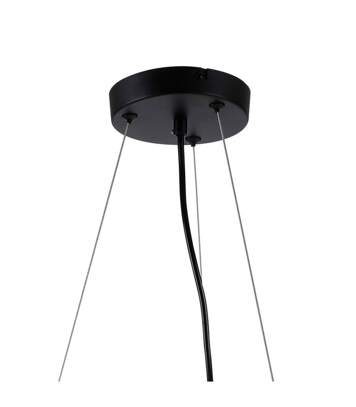 Marshall Circular Ceiling Pendant 16 Light G9 Satin Black Amber Plated Glass-5