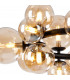 Marshall Circular Ceiling Pendant 16 Light G9 Satin Black Amber Plated Glass-6