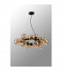 Marshall Circular Ceiling Pendant 16 Light G9 Satin Black Amber Plated Glass-8