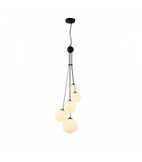 Marshall Ceiling Pendant 5 Light G9 Satin Black Opal Glass-1