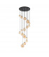 Marshall Ceiling Pendant 16 Light G9 Satin Black Amber Plated Glass-1