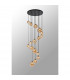 Marshall Ceiling Pendant 16 Light G9 Satin Black Amber Plated Glass-3