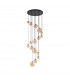 Marshall Ceiling Pendant 16 Light G9 Satin Black Amber Plated Glass-4