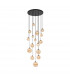 Marshall Ceiling Pendant 16 Light G9 Satin Black Amber Plated Glass-5