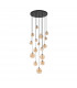Marshall Ceiling Pendant 16 Light G9 Satin Black Amber Plated Glass-6