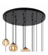 Marshall Ceiling Pendant 16 Light G9 Satin Black Amber Plated Glass-7