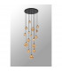 Marshall Ceiling Pendant 16 Light G9 Satin Black Amber Plated Glass-10