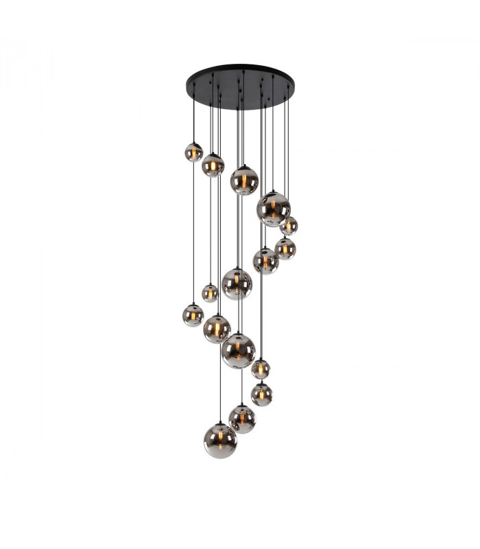 Marshall Ceiling Pendant 16 Light G9 Satin Black Chrome Plated Glass-1