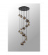 Marshall Ceiling Pendant 16 Light G9 Satin Black Chrome Plated Glass-3