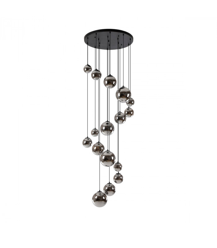 Marshall Ceiling Pendant 16 Light G9 Satin Black Chrome Plated Glass-4