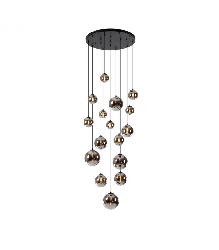 Marshall Ceiling Pendant 16 Light G9 Satin Black Chrome Plated Glass-5