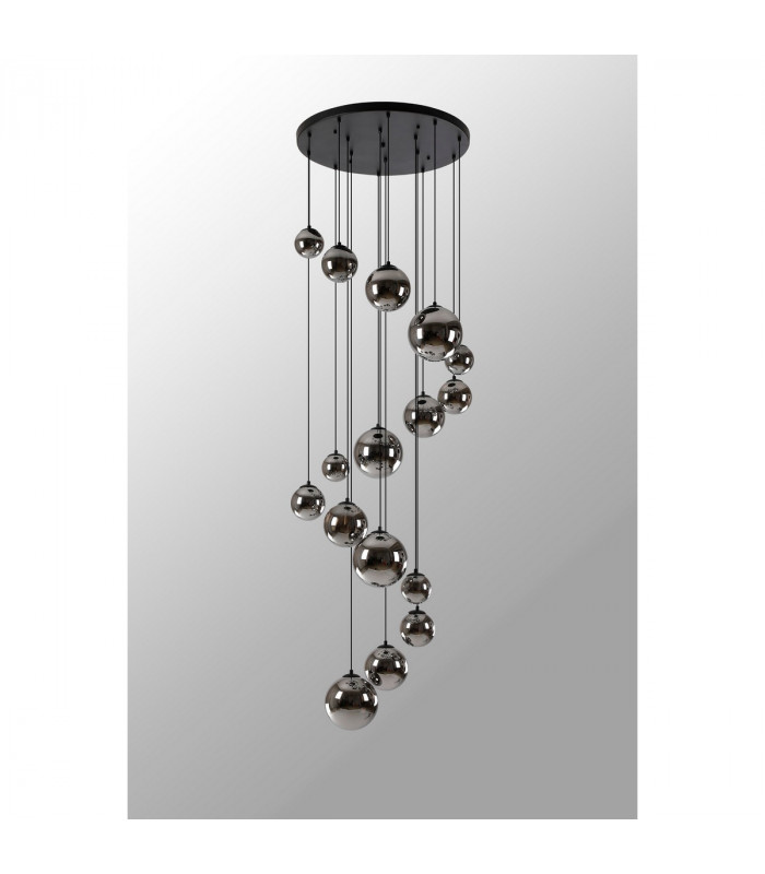Marshall Ceiling Pendant 16 Light G9 Satin Black Chrome Plated Glass-9