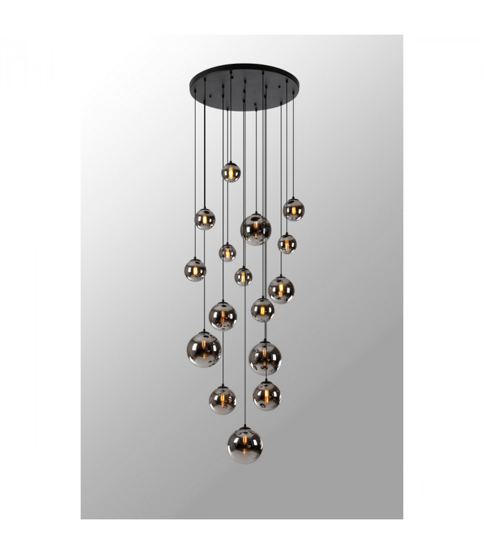 Marshall Ceiling Pendant 16 Light G9 Satin Black Chrome Plated Glass-10