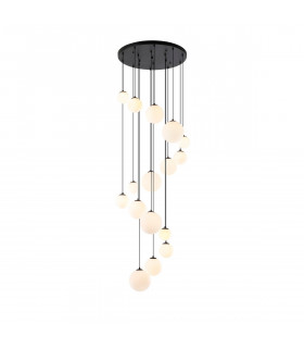 Marshall Ceiling Pendant 16 Light G9 Satin Black Opal Glass-1