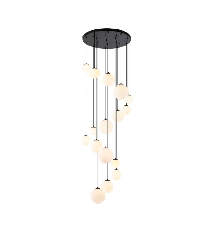 Marshall Ceiling Pendant 16 Light G9 Satin Black Opal Glass-1