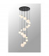 Marshall Ceiling Pendant 16 Light G9 Satin Black Opal Glass-3