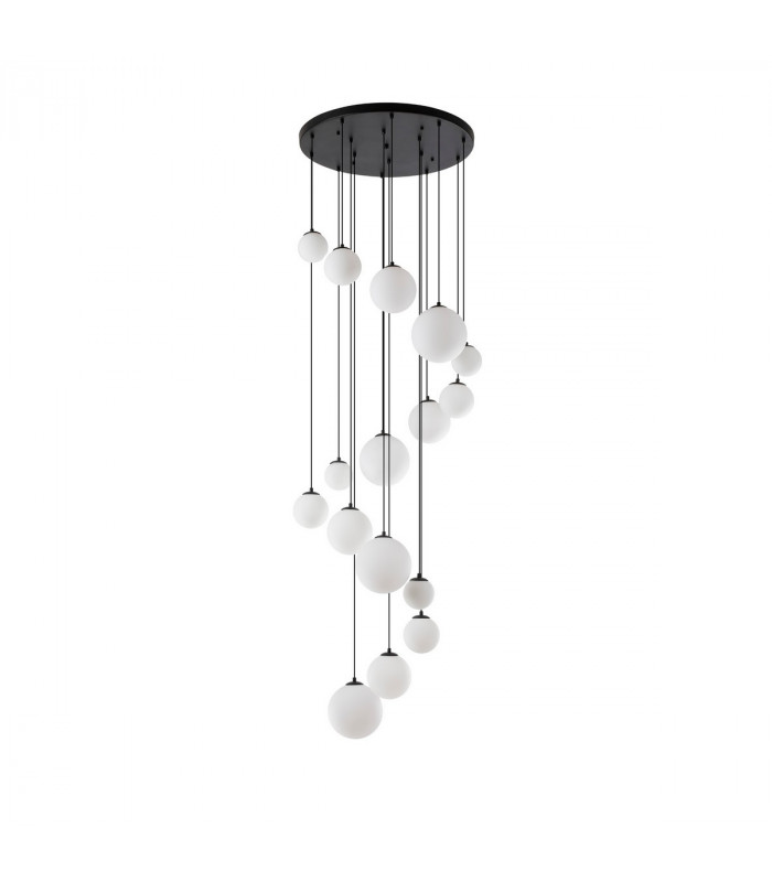 Marshall Ceiling Pendant 16 Light G9 Satin Black Opal Glass-4