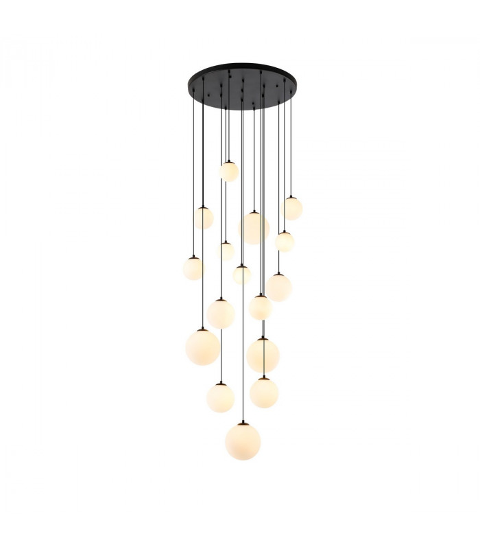 Marshall Ceiling Pendant 16 Light G9 Satin Black Opal Glass-5