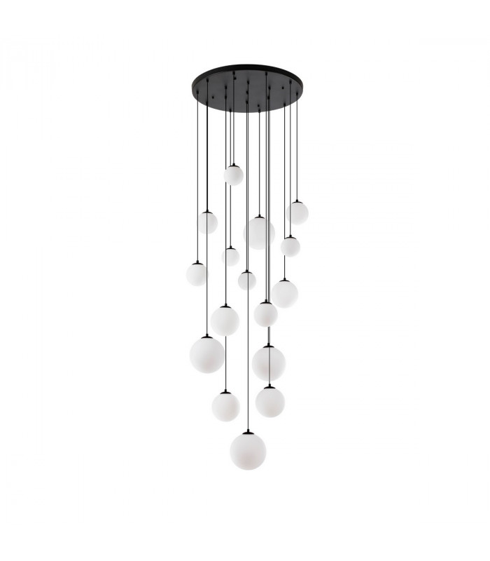 Marshall Ceiling Pendant 16 Light G9 Satin Black Opal Glass-6