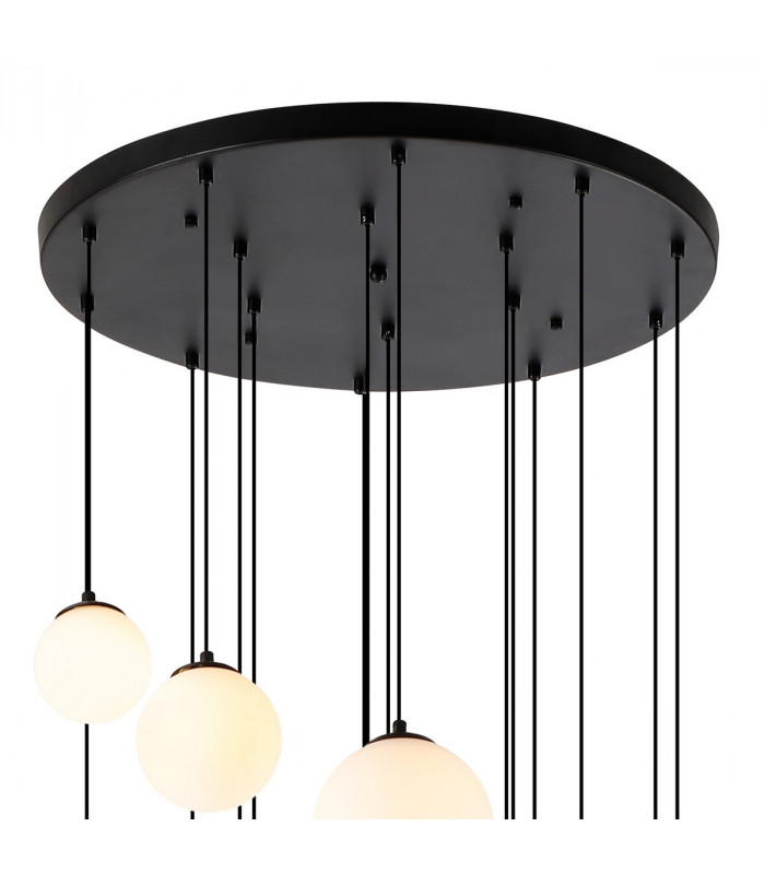 Marshall Ceiling Pendant 16 Light G9 Satin Black Opal Glass-7