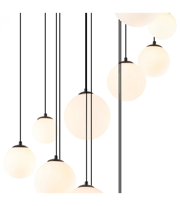 Marshall Ceiling Pendant 16 Light G9 Satin Black Opal Glass-8