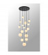 Marshall Ceiling Pendant 16 Light G9 Satin Black Opal Glass-10