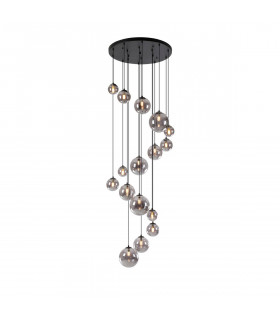 Marshall Ceiling Pendant 16 Light G9 Satin Black Smoke Plated Glass-1