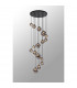 Marshall Ceiling Pendant 16 Light G9 Satin Black Smoke Plated Glass-3