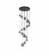 Marshall Ceiling Pendant 16 Light G9 Satin Black Smoke Plated Glass-4