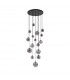 Marshall Ceiling Pendant 16 Light G9 Satin Black Smoke Plated Glass-6