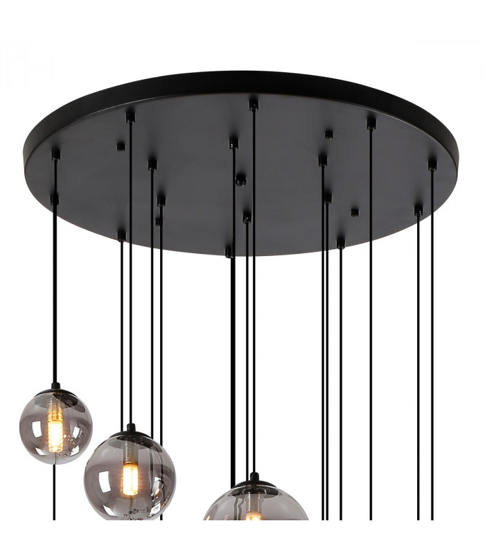 Marshall Ceiling Pendant 16 Light G9 Satin Black Smoke Plated Glass-7