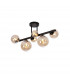 Marshall Semi Flush Ceiling Lamp 6 Light G9 Satin Black Amber Plated Glass-1