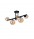Marshall Semi Flush Ceiling Lamp 6 Light G9 Satin Black Amber Plated Glass-4