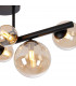 Marshall Semi Flush Ceiling Lamp 6 Light G9 Satin Black Amber Plated Glass-7